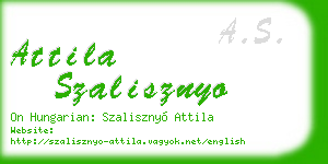 attila szalisznyo business card