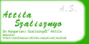 attila szalisznyo business card